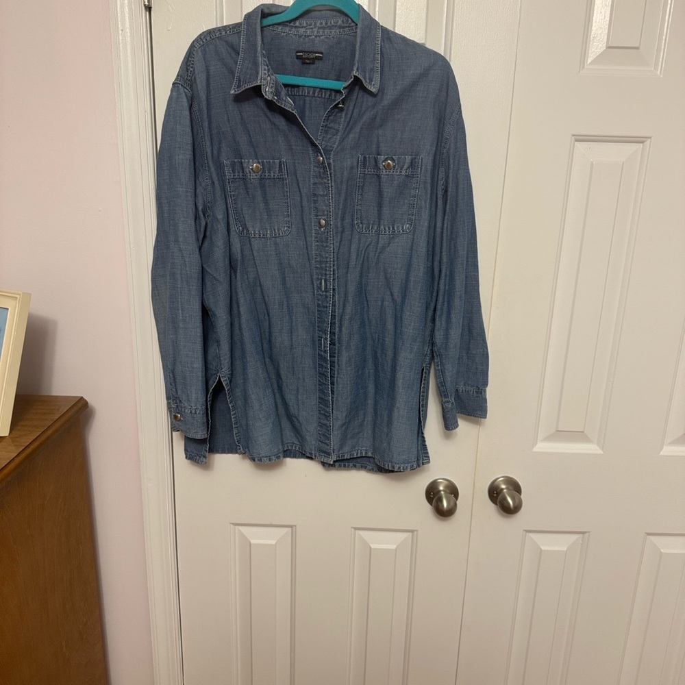 Escada Blue Denim Button-Up Shirt
